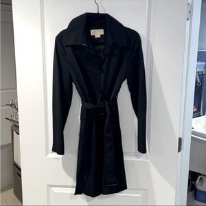 Michael Kors Elegant Black Trench Coat